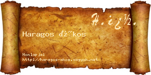 Haragos Ákos névjegykártya